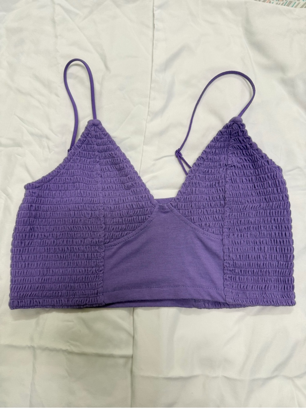 Zenana Outfitters Smocked Bralette - Lavender Purple